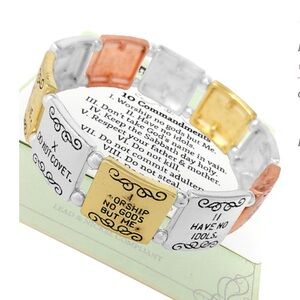 Multi-Tone Ten Commandments Bracelet